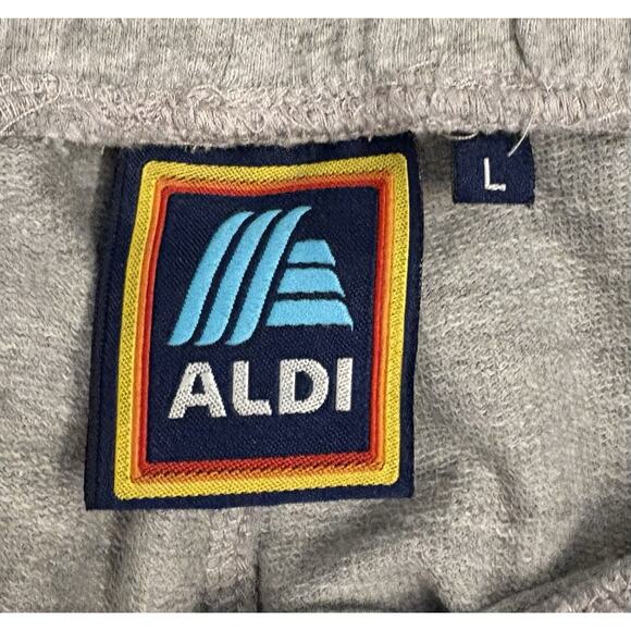 Aldi Women’s Gray Sweatpants Retro Joggers Rainbow Side Panels Lounge Size Large - Picture 3 of 5